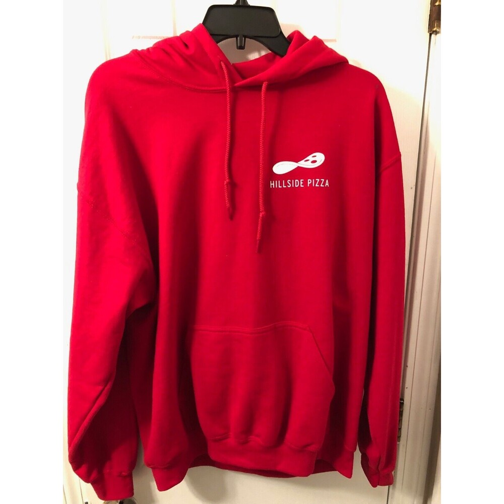 Red Gildan Hoodie Large Hillside Pizza New